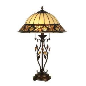   Table Lamp, Antique Golden Sand and Art Glass Shade: Home Improvement
