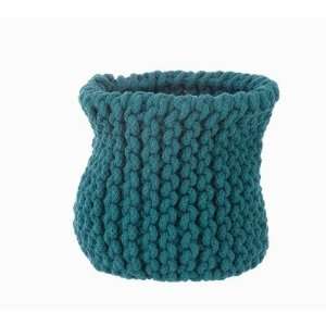  Small Knitted Basket in Petrol: Home & Kitchen