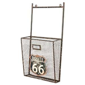  Wilco Imports Route 66 Metal Wall Basket, 9 1/4 Inch by 4 