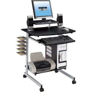  Compact Computer Desk Cart(Graphite Color): Office 