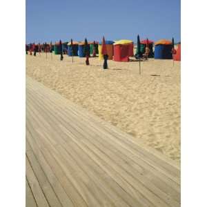 La Planche (Boadwalk) and Beach, Deauville, Calvados, Normandy, France 