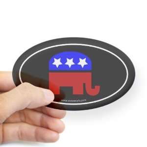 Republican Party Traditional Sticker  Black Oval Conservative Oval 