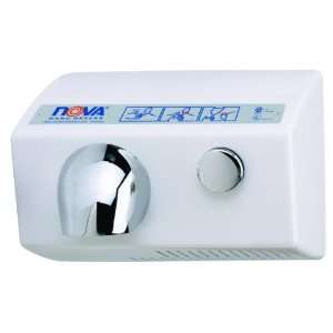 World Dryer Nova 5 0122 Aluminum White Push Button Hand Dryer   208 