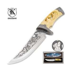 Custom Faux Ivory Wildlife Wolf Bowie Knife Sports 