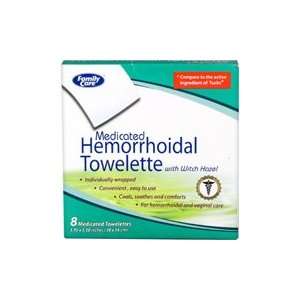 Medicated Hemorrhoidal Towellete   Cools, Soothes & Comforts, 8 