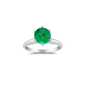  0.53 Cts of 5.5 mm AAA Round Emerald Solitaire Ring in 