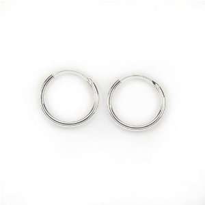    Barse Sterling Silver Endless Hoop Earrings, 2.0cm: Jewelry