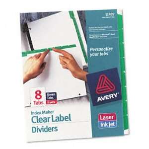  New Avery 11409   Index Maker Divider w/Color Tabs, Green 