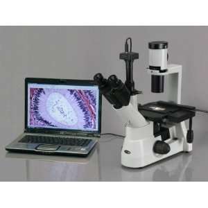 AmScope 40x 1000x Long Distance Plan Inverted Microscope + 10MP Camera 