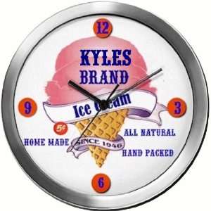 KYLES 14 Inch Ice Cream Metal Clock Quartz Movement 
