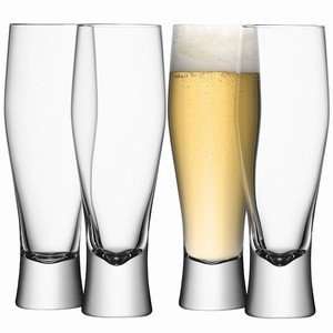  LSA Bar Collection Lager Glass set of 4: Home & Kitchen