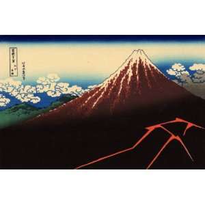   Katsushika Hokusai 36 Views of Mt. Fuji Lightnings below the summit