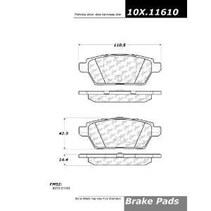  Centric Parts, 102.11610, CTek Brake Pads Automotive