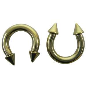   Gold Horseshoe Earrings (8 Gauge)   Fashion Ear Plugs: Toys & Games