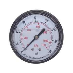   Pressure Gauge, Filled, 2 In, 160 Psi, Back Industrial & Scientific