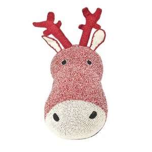  Anne Claire Petit Crocheted Reindeer Head   Red: Home 