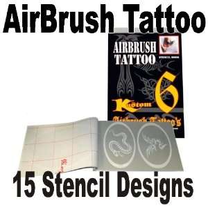  Abd Tat set6 Airbrush Tattoo Stencils Set 6 Reuseable 