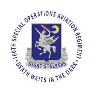  160th SOAR   Night Stalkers Round Sticker: Arts, Crafts 