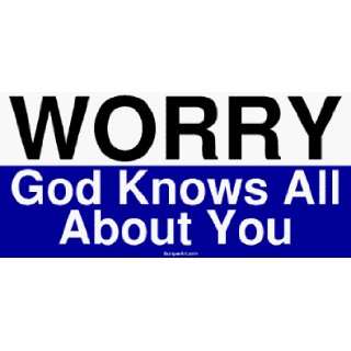  WORRY God Knows All About You MINIATURE Sticker 