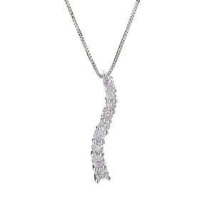    14K White Gold 0.33 Carat Diamond Pendant with 18 Chain: Jewelry