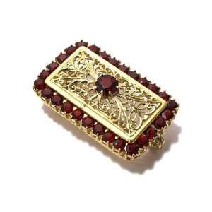   18 karat Gold with Garnet, form Rectangle, weight 8.6 grams Jewelry