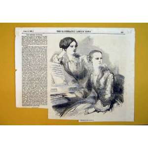  1851 Portrait Mademoiselles Cruvelli Music Piano Women 