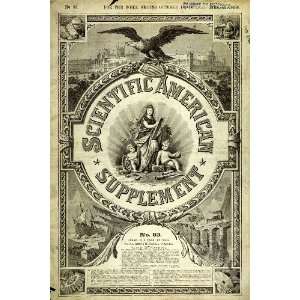 1877 ORIGINAL Cover Scientific American Suppl. No. 93   Original Cover