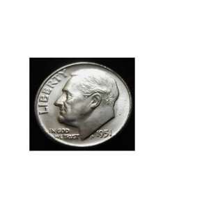  1951 U.S. Roosevelt Silver Dime 