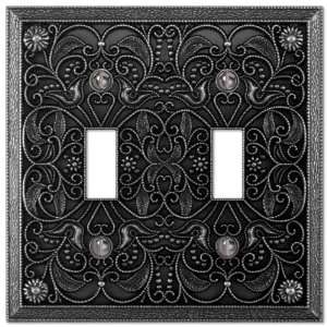    Arabesque Antique Pewter   2 Toggle Wallplate: Home Improvement