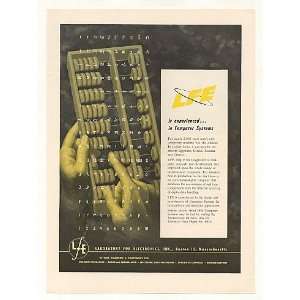  1960 Laboratory for Electronics LFE Computer Abacus Print Ad 