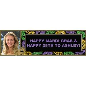  Mardi Gras Personalized Photo Banner Large 30 x 100 