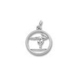  Gymnast Charm   Sterling Silver: Jewelry