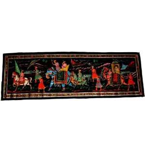   Silk Hand Painted Painting   Majestic Royal Procession: Home & Kitchen