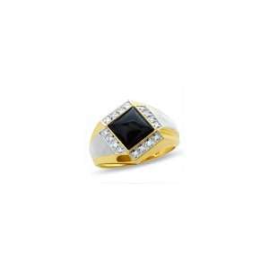   Ring in 10K Two Tone Gold with Diamond Accents mns dia sol rg: Jewelry