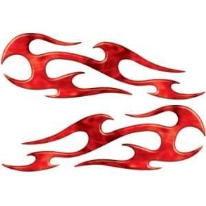  Full Color Reflective Inferno Red Flame Decals Automotive