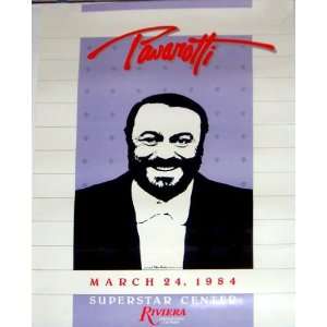    Pavarotti 1984 Riviera Hotel LAS Vegas Show Poster 