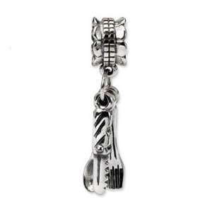  Reflections by SimStars Spoon Fork Knife Silver Dangle 
