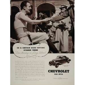  1934 Ad Chevrolet Master Six Car Jockey Long Island 