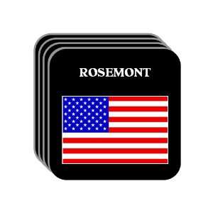 US Flag   Rosemont, California (CA) Set of 4 Mini Mousepad Coasters
