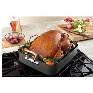  Kirkland Hard Anodized 16 Inch Roaster with Nonstick Rack 