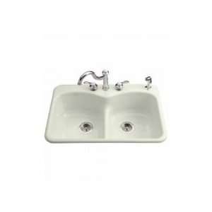   Rimming Kitchen Sink w/ Three Hole Faucet Drilling K 6626 3 47 Almond