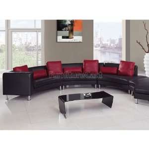   Furniture 919 Black/ Red 3 Piece Modular Sectional 919 BR MOD SECT SET