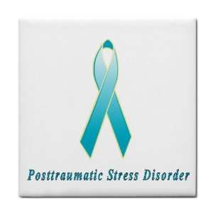  Posttraumatic Stress Disorder Awareness Ribbon Tile Trivet 