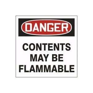   DANGER CONTENTS MAY BE FLAMMABLE 6 x 6 (QTY/25): Home Improvement