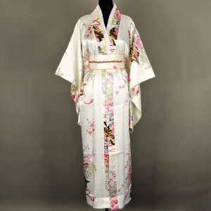   Deluxe Kimono Robe Yukata Japanese Dress w/ Obi One Size: Toys & Games