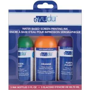 Yudu Ink 3 Ounces 3/Pkg Green/Orange/Purple 