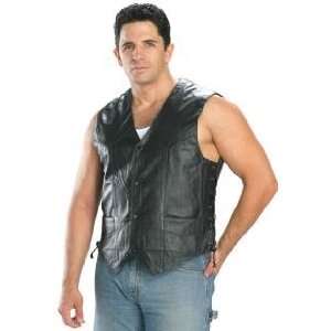 Leather Mens Side Lace Vests Sz M: Sports & Outdoors