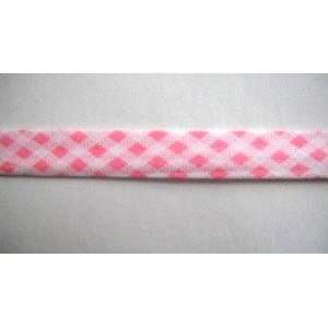  Pink Gingham Double Fold Bias Tape 50 Yds. 1/2 Inch: Arts 