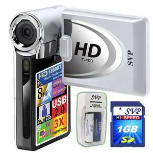  SVP T400 Silver 1280x720p True HD Camcorder with 2.4 LCD 