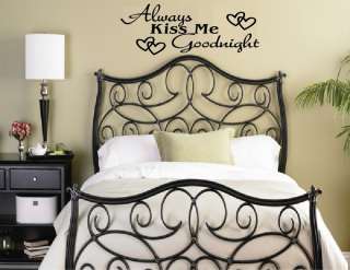 Always Kiss Me Goodnight Wall Quote Decal Vinyl Sticker  